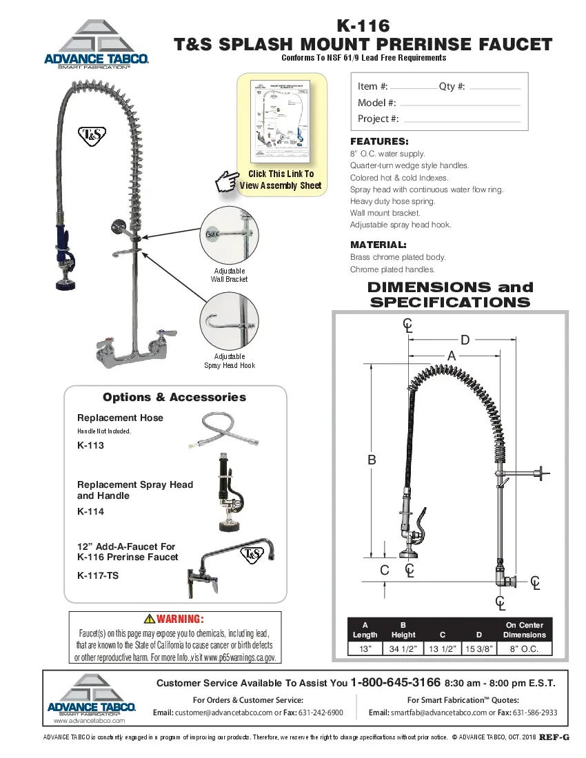 advance-tabco-k-116-pre-rinse-faucet-assembly-specsheet-260221q7746v.pdf
