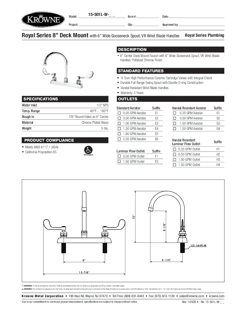 krowne-metal-15-501l-w-e4-gooseneck-faucet-specsheet-2602211hgl5p.pdf