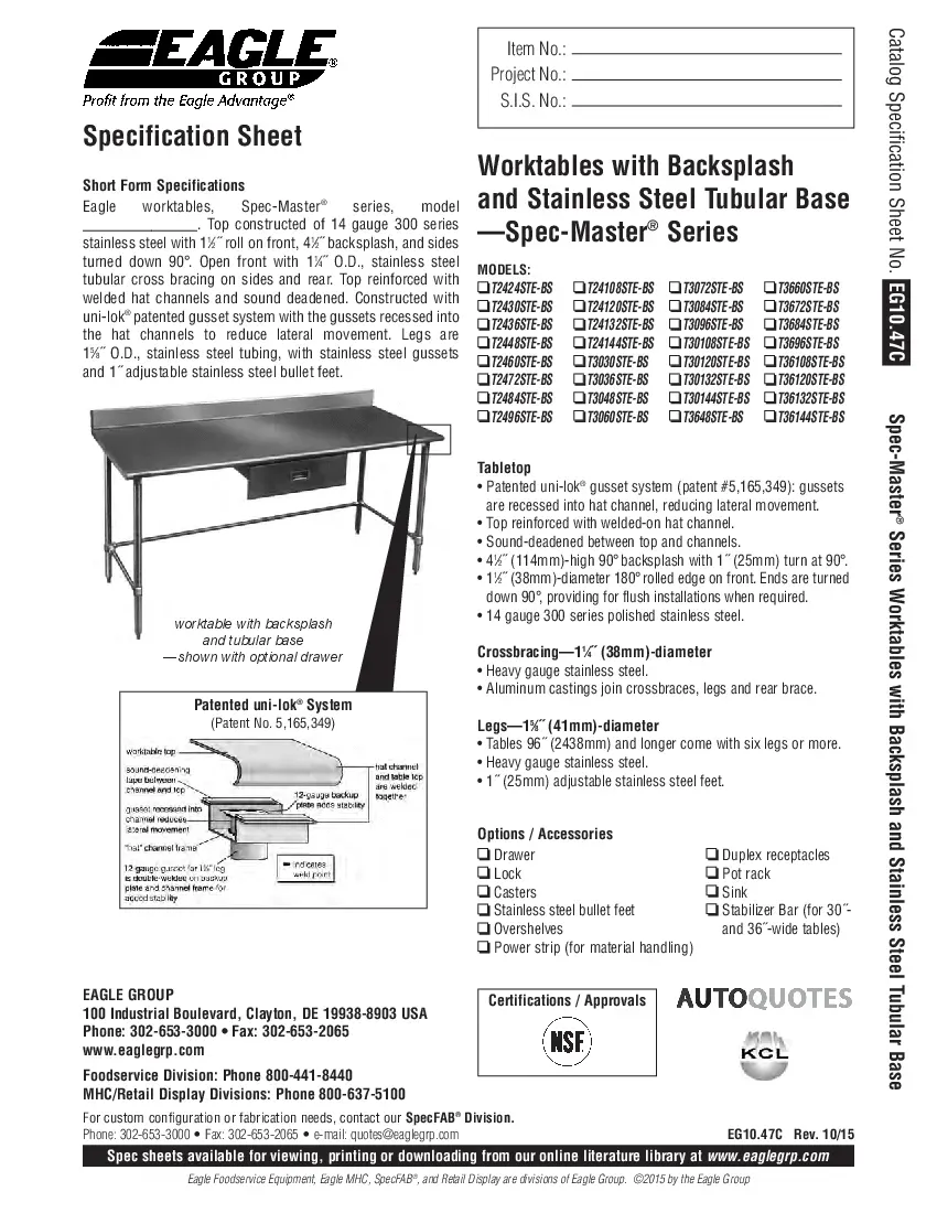 eagle-group-t24108ste-bs-work-table-97-108-stainless-steel-top-specsheet-260923uhw4i8.pdf