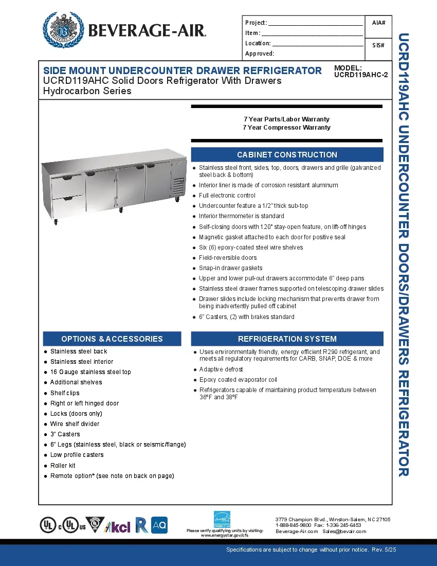 beverage-air-ucrd119ahc-2-refrigerator-undercounter-reach-in-specsheet-260221dfnlbz.pdf