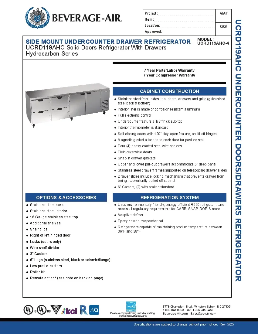 beverage-air-ucrd119ahc-4-refrigerator-undercounter-reach-in-specsheet-260221zttz2l.pdf