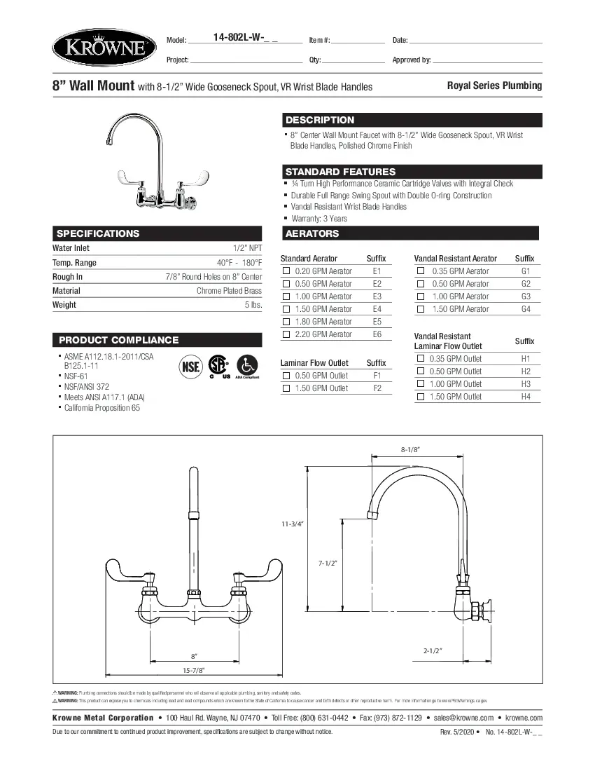 krowne-metal-14-802l-w-e4-gooseneck-faucet-specsheet-260221fv8qdc.pdf