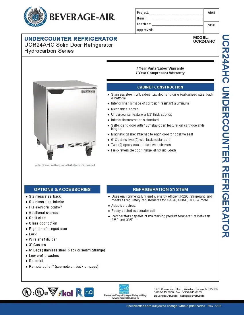 beverage-air-ucr24ahc-refrigerator-undercounter-reach-in-specsheet-260221rssc89.pdf