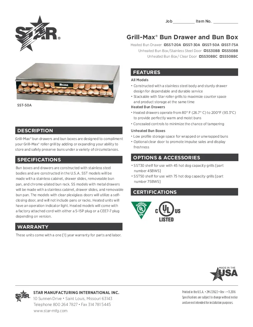 star-ss50bb-hot-dog-bun-box-specsheet-260426kioa46.pdf