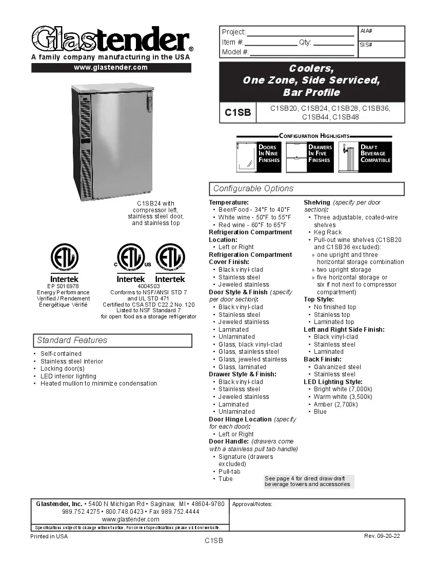 glastender-c1sb20-coolers-one-zone-side-serviced-bar-profile-self-contained-260923ejogoo.pdf