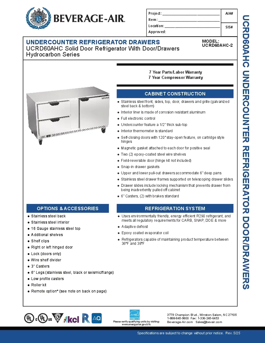 beverage-air-ucrd60ahc-2-refrigerator-undercounter-reach-in-specsheet-2602218lttzb.pdf