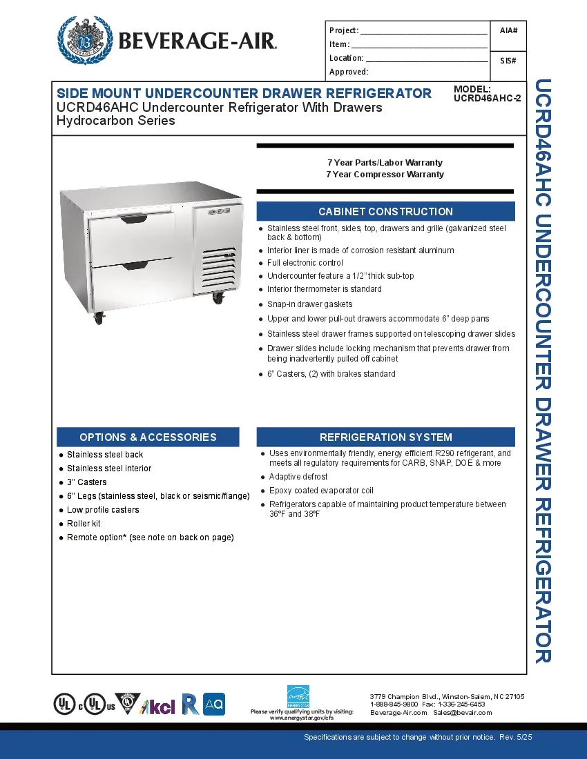 beverage-air-ucrd46ahc-2-refrigerator-undercounter-reach-in-specsheet-260221in34r5.pdf