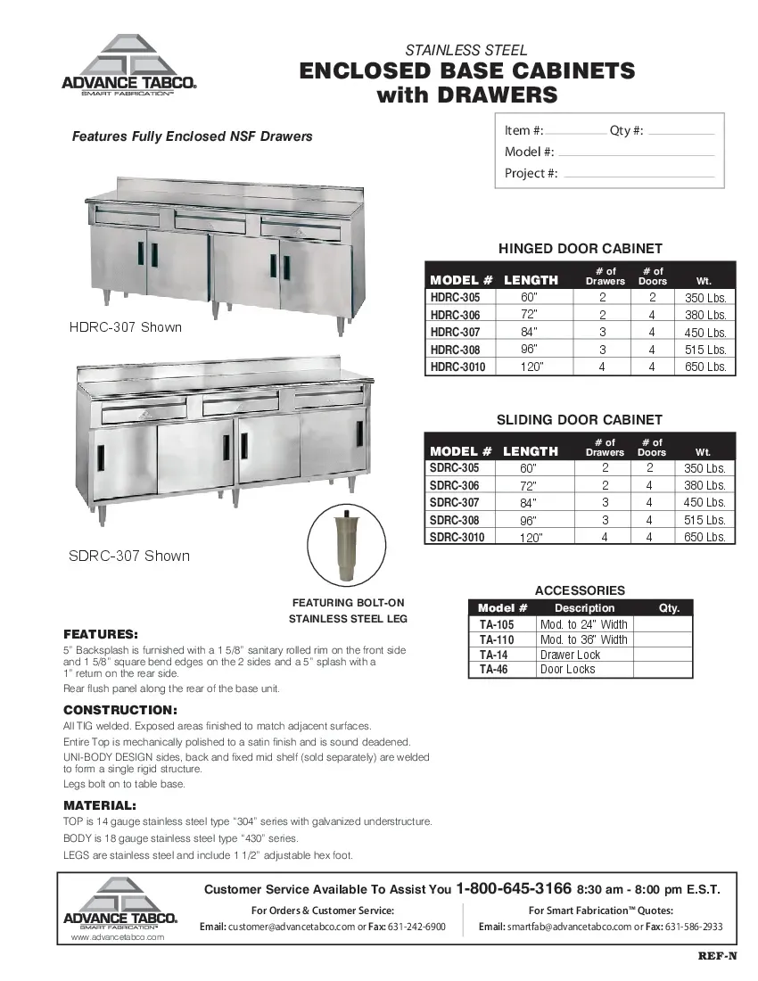 advance-tabco-hdrc-305-work-table-cabinet-base-hinged-doors-specsheet-260221ndziep.pdf