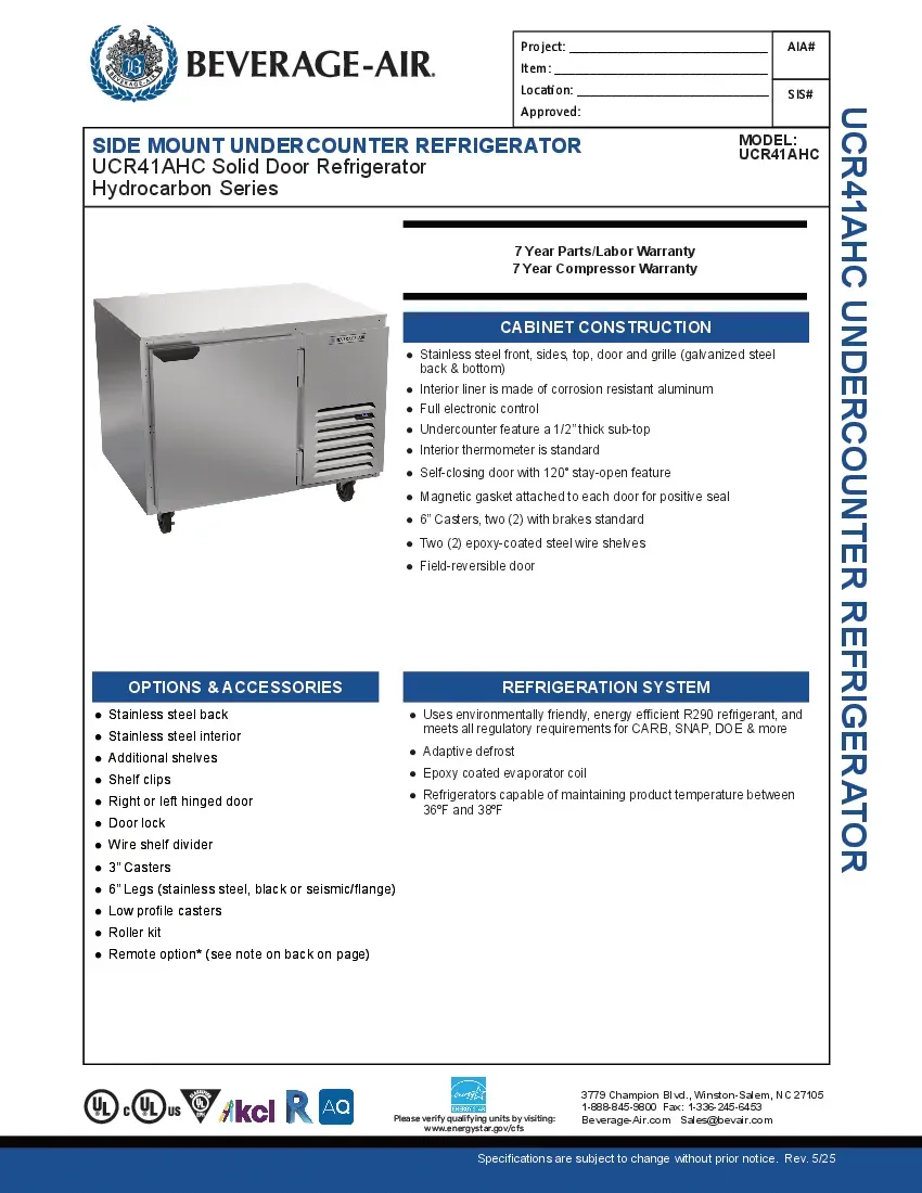 beverage-air-ucr41ahc-refrigerator-undercounter-reach-in-specsheet-260221otbm9s.pdf