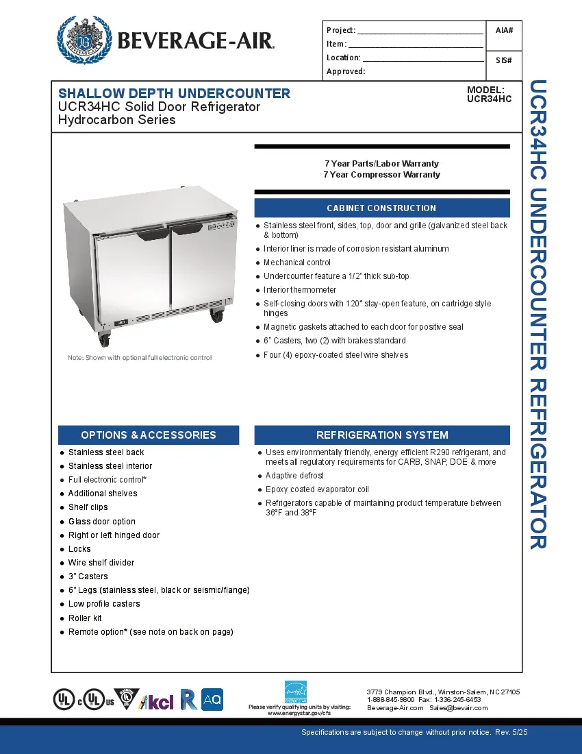 beverage-air-ucr34hc-refrigerator-undercounter-reach-in-specsheet-2602217ict46.pdf