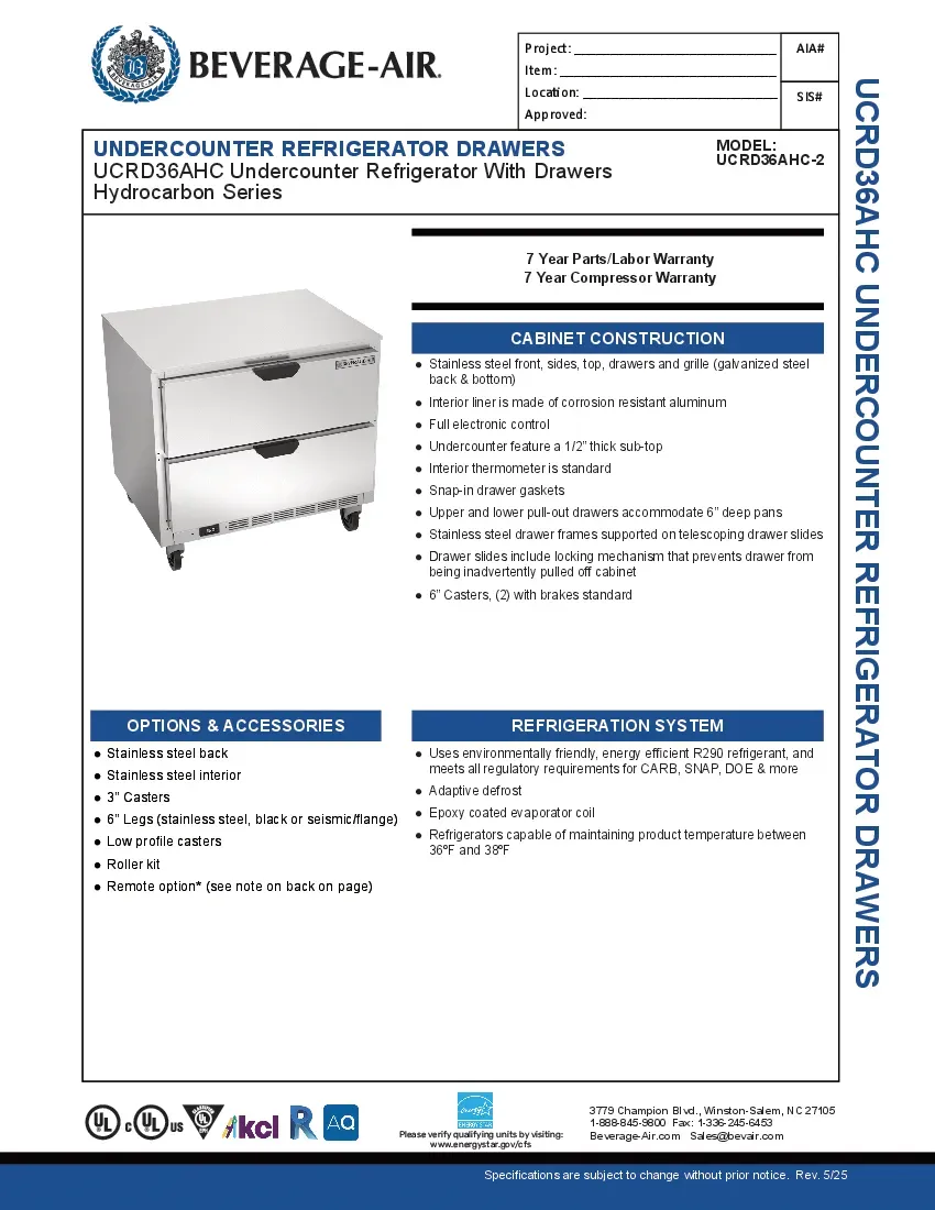 beverage-air-ucrd36ahc-2-refrigerator-undercounter-reach-in-specsheet-260221suafg8.pdf