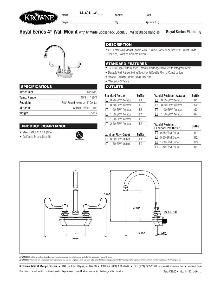 krowne-metal-14-401l-w-e4-gooseneck-faucet-specsheet-2602217hq1ev.pdf
