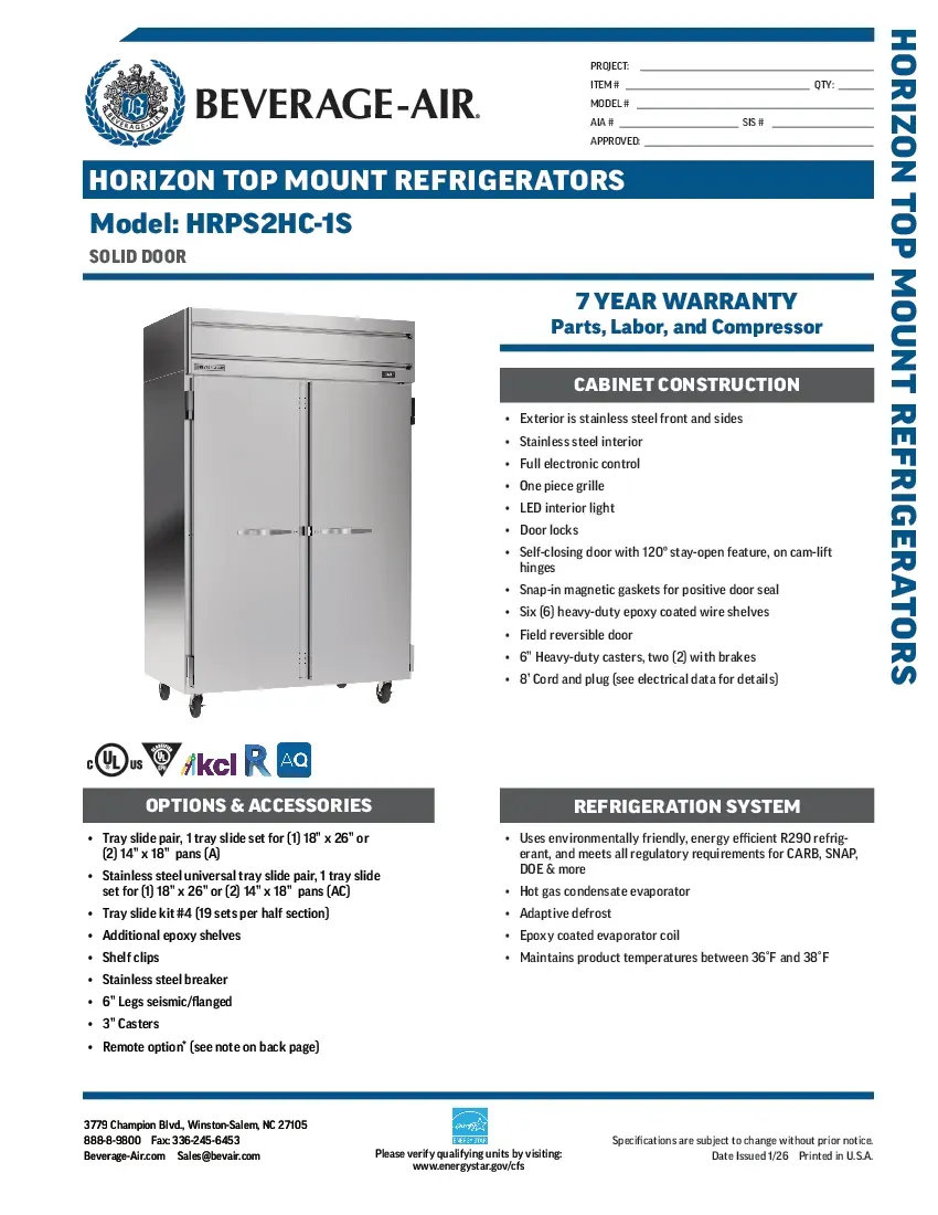 beverage-air-hrps2hc-1s-refrigerator-reach-in-specsheet-260221d3wt24.pdf