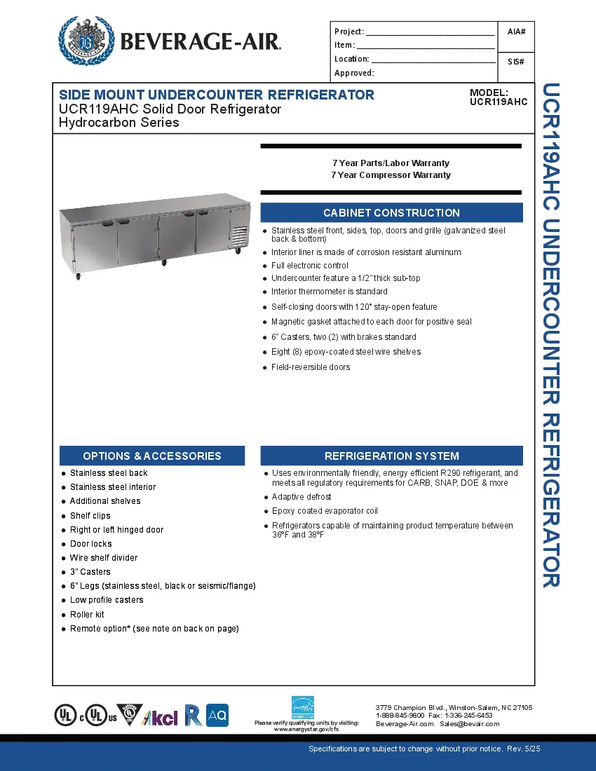 beverage-air-ucr119ahc-refrigerator-undercounter-reach-in-specsheet-260221ankzrn.pdf
