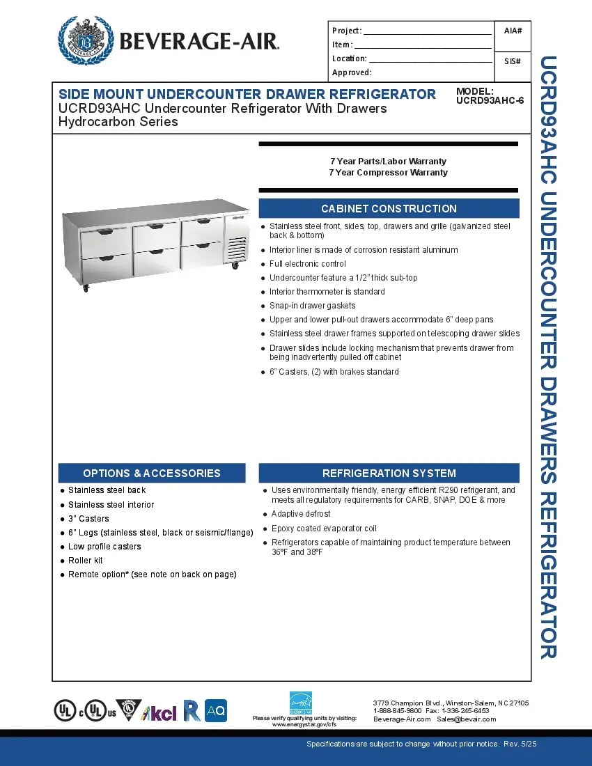 beverage-air-ucrd93ahc-6-refrigerator-undercounter-reach-in-specsheet-260221ag4jey.pdf