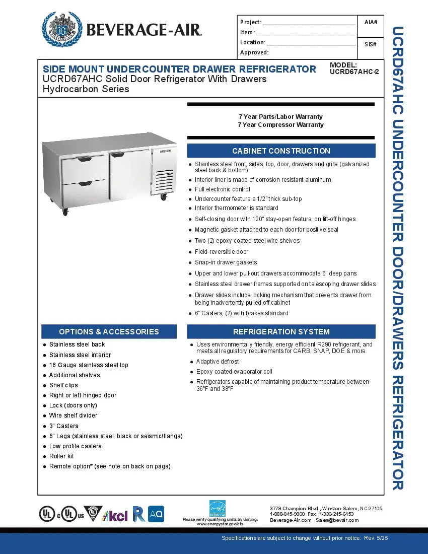 beverage-air-ucrd67ahc-2-refrigerator-undercounter-reach-in-specsheet-260221jaya0a.pdf
