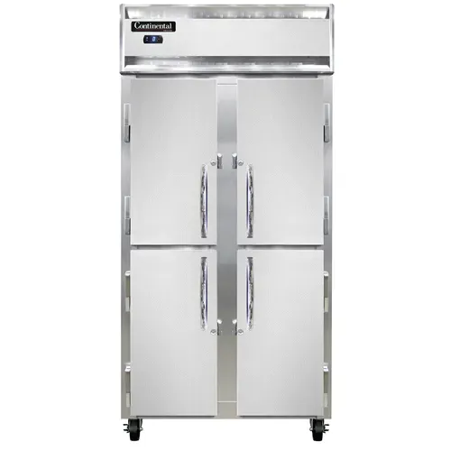 Continental Refrigerator 2FSENSAHD, Freezer, Reach-In, Two-Section, Self-Contained, Solid Doors