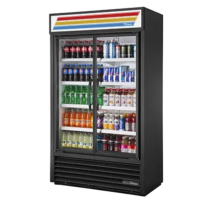 True Manufacturing TVM-48SL-HC~VM01, Refrigerator, Merchandiser, 115V, Hinged Doors, Two-Section
