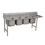 Advance Tabco 93-44-96-36R, Sink, (4) Four Compartment