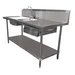 Advance Tabco DL-30-72, Work Table, With Prep Sink(s)