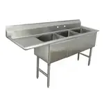 Advance Tabco FC-3-2430-36L, Sink, (3) Three Compartment