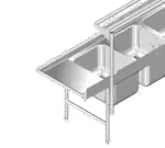 Advance Tabco K-498, Overshelf, Table-Mounted, Cantilever Type