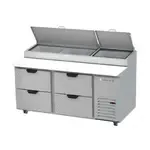 Beverage Air DPD67HC-4, Refrigerated Counter, Pizza Prep Table