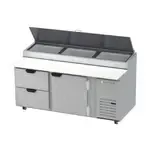 Beverage Air , DPD72HC-2, Refrigerated Counter, Pizza Prep Table