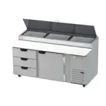 Beverage Air DPD72HC-3, Refrigerated Counter, Pizza Prep Table