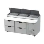 Beverage Air DPD72HC-4, Refrigerated Counter, Pizza Prep Table