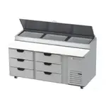 Beverage Air , DPD72HC-6, Refrigerated Counter, Pizza Prep Table
