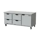 Beverage Air WTRD72AHC-4-FLT, Refrigerated Counter, Work Top