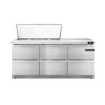 Continental Refrigerator D72N18M-FB-D, Refrigerated Counter, Mega Top Sandwich / Salad Unit