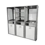 Grosfillex UT174289, Laundry Housekeeping Cabinet, Aluminum, Gray