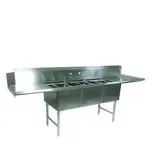 John Boos , DT3PB18244-2D24R, Dishtable, with Potsinks, Adjustable Bullet Feet