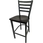 Oak Street , BM-234R-WB, Bar Stool, Indoor, Ladder Back, Black