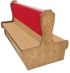 Oak Street , DRN-4442-DBL-WSUB-RED, Booth, 44" L, Upholstered