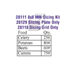 Robot Coupe 28111W, Food Processor, Disc Plate, Dicing