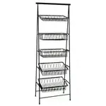 Urban Renewal IR-951-BK, Display Stand, Basket, 5-Tier, Black, Rectangular
