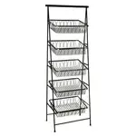 Urban Renewal IR-951T-BK, Display Stand, Basket, 5-Tier, Black, Rectangular