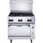Vulcan 36S-6BP, Range, 36" Restaurant, Gas, LP Gas, 6 Burners
